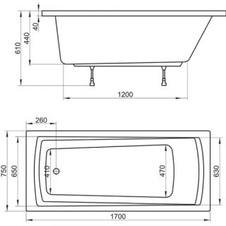 Набор Ravak Domino 170*75 (ванна, панель, каркас, слив)
